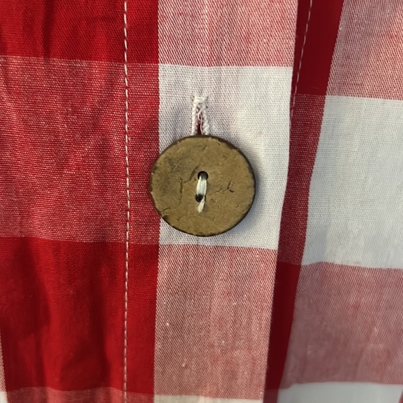 NWT Avara Brandy Red Gingham Checked Ruffle Button Back Crop Top - L - Picture 10 of 15